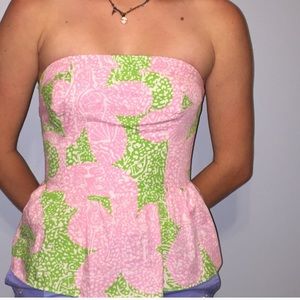 Lilly Pulitzer strapless peplum top